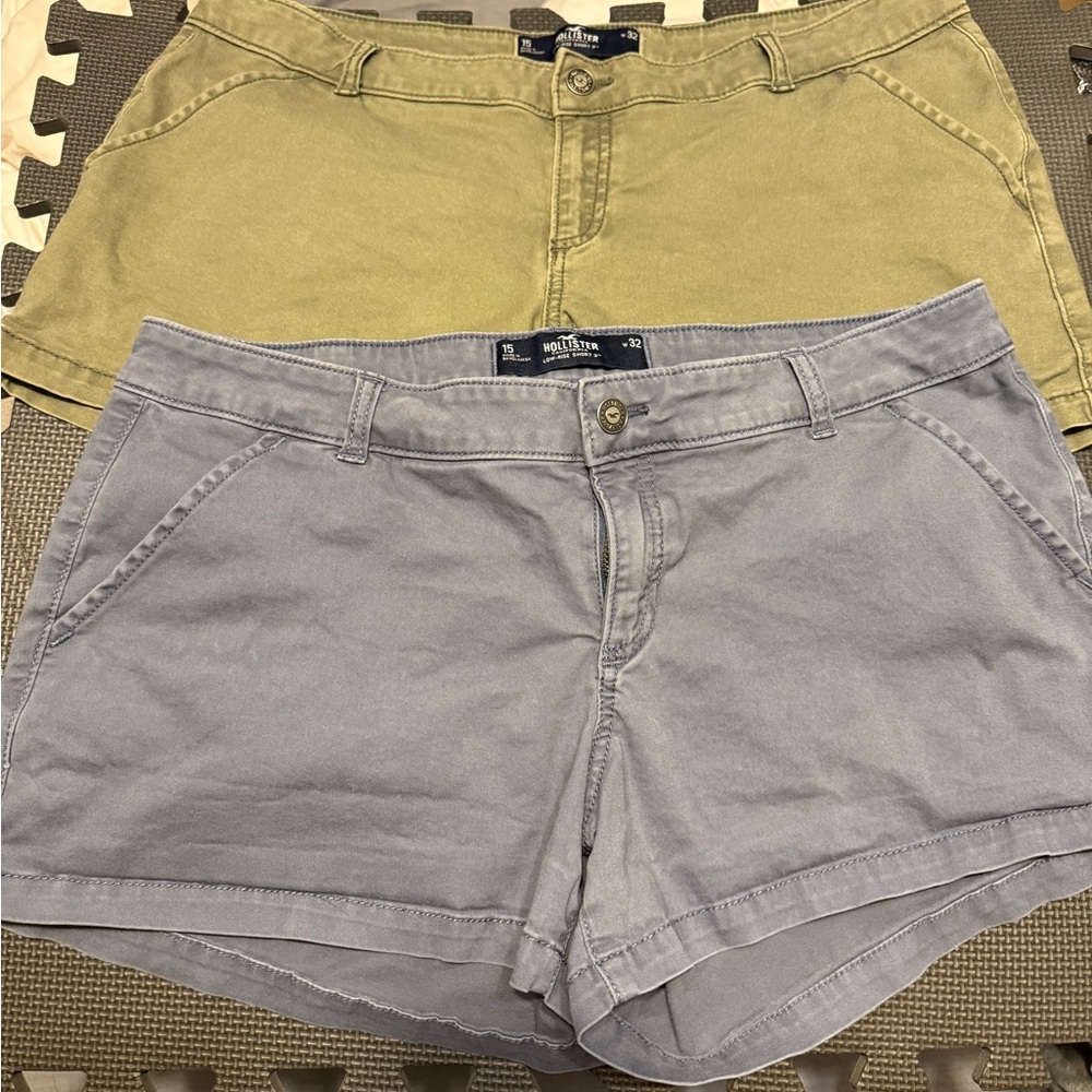 2 pair Hollister shorts 1 blue and 1 green Women's Chino Shorts